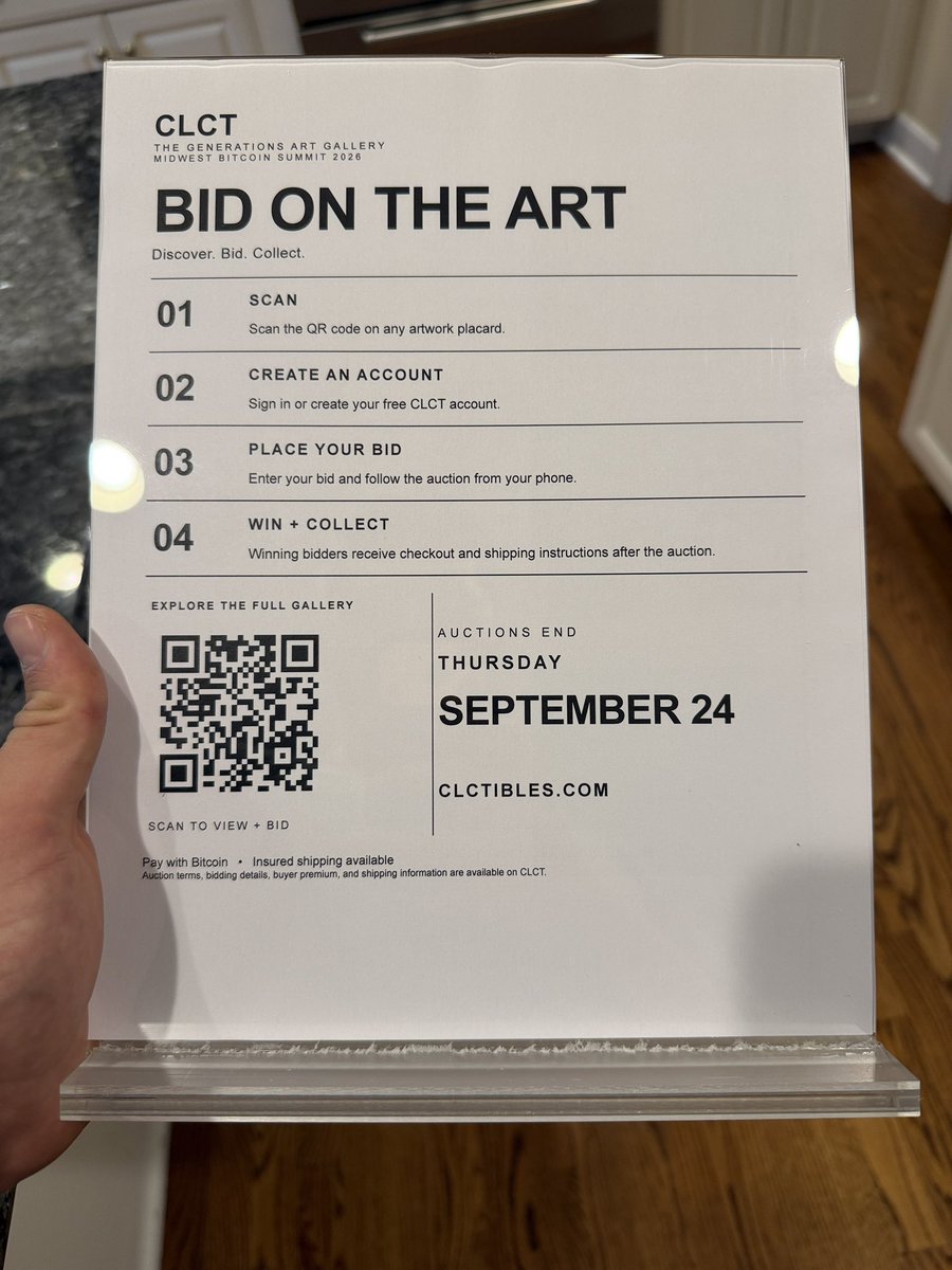 buckethatbtc's tweet photo. BID ON THE ART 🤩

Coming to an art gallery table near you…

If you’re going to be at the Midwest Bitcoin Summit :) https://t.co/cp5Wkno4pT