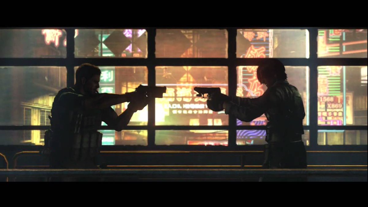 sweatychreon's tweet photo. I don’t think I’ll ever get over how pretty this scene between chris and leon is, the backlighting is so so gorgeous 

I know we call vendetta the chreon bible, but, the fact that chris recognised him here made me ship them !! 

Imagine this scene if we got an re6 remake 🥹🥹 https://t.co/4a7HM967SO