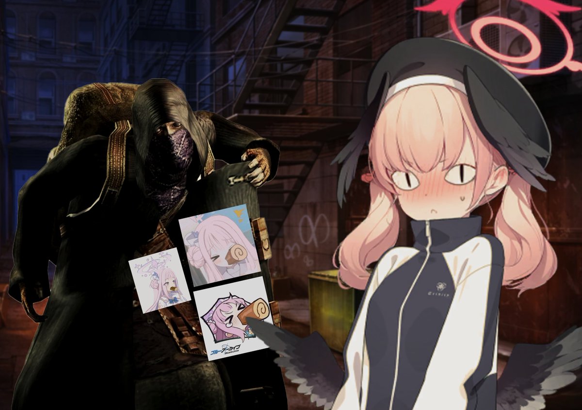 skinnybnnuy's tweet photo. "psst! hey kid, you lookin for some material? heh heh heh... i've got some rare things on sale, stranger! we're talkin REAL hardcore stuff..." https://t.co/2cfiLDq3Pk
