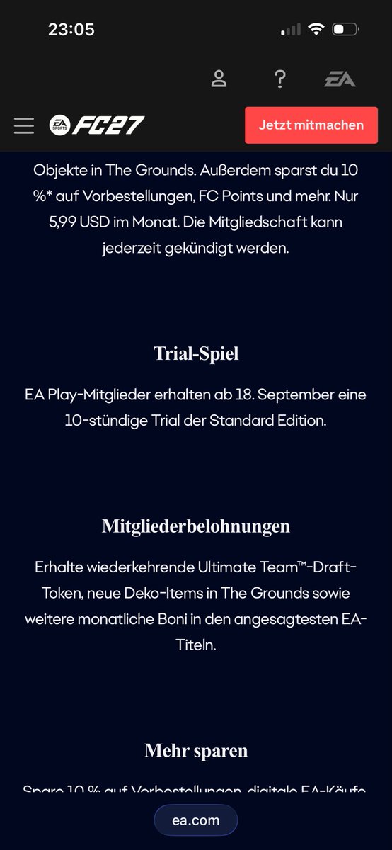 TracewithAce's tweet photo. @LAKEShoowIN4 @TSGKai Laut offizieller EA Seite kommt man erst ab 0:00 rein, weil die 10h erst ab dem 18.09 möglich sind. https://t.co/aBnqtOW3kj