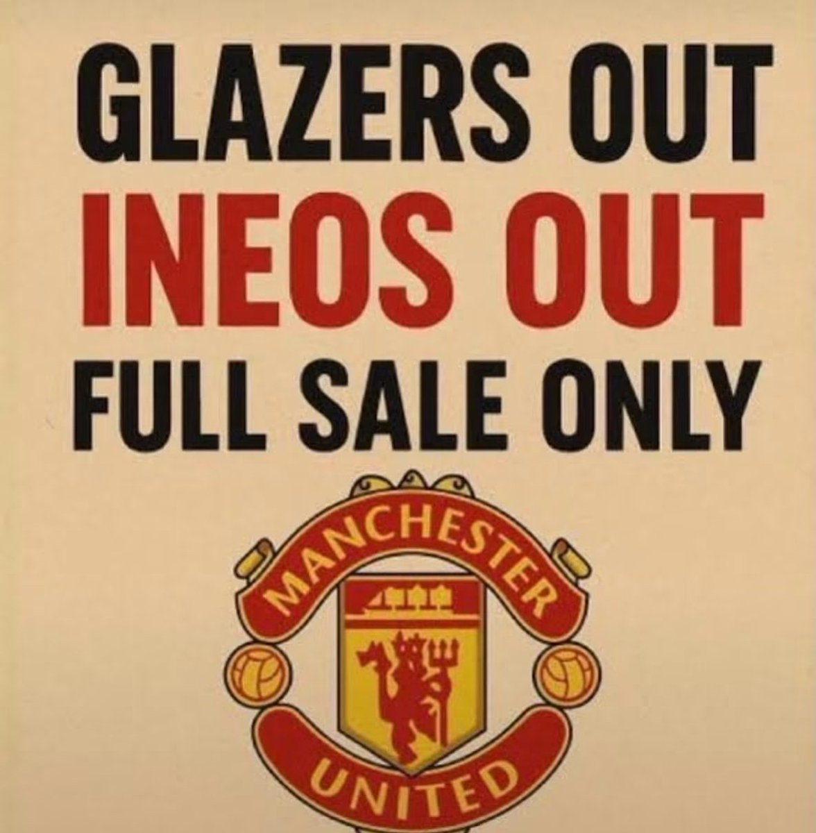 Glazerspissoff's tweet photo. Sell up #GlazersOutNOW 
Sell up @INEOS 

#GlazersOut 

#RatcliffeOut 

You out as well @INEOS https://t.co/4s0Ioxyzjj