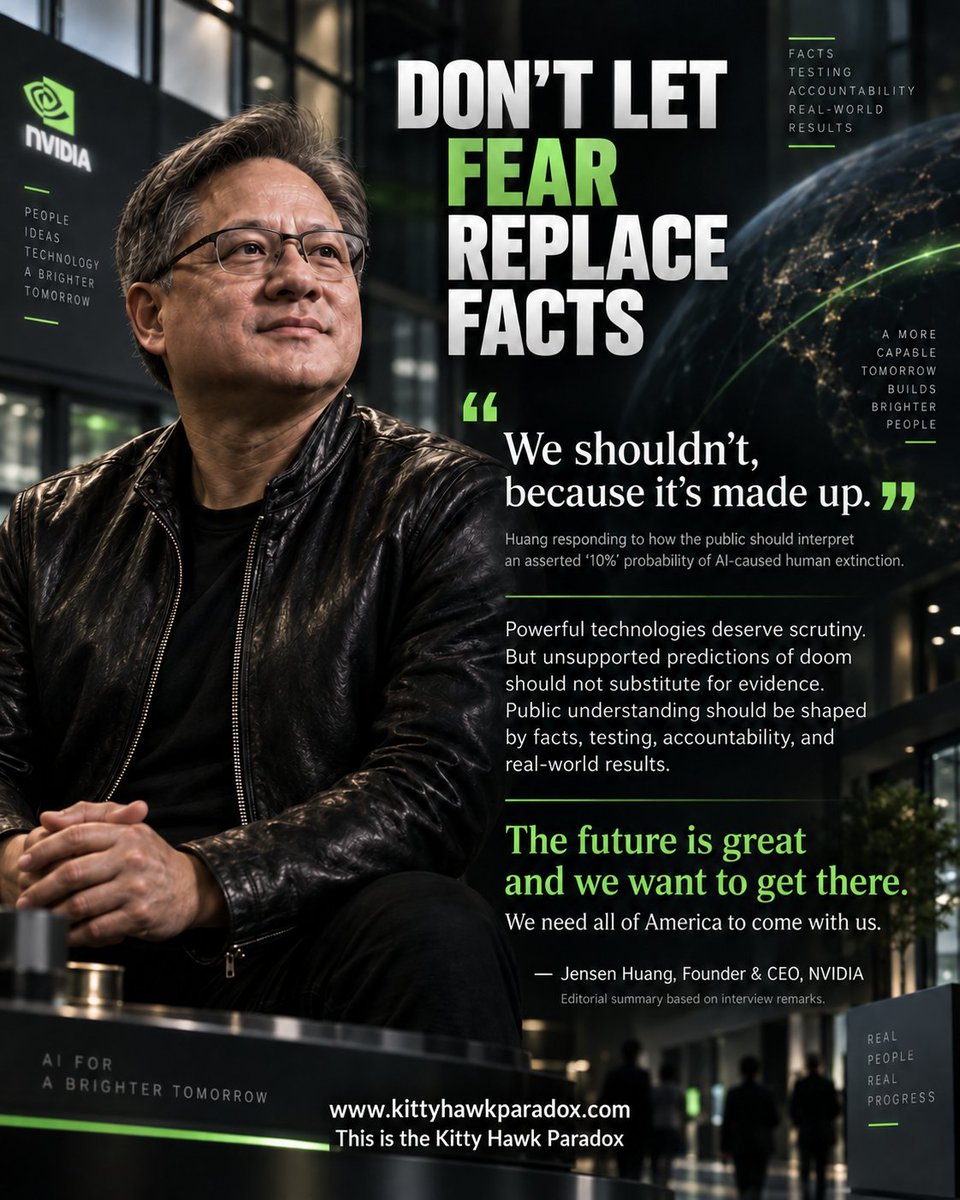 BezaBelayneh's tweet photo. @DavidSacks Jensen's statements raise a simple question: What risks are real, measurable, and controllable—and what is still speculation?

AI safety, engineering discipline, accountability, and competition should be debated together, not treated as opposites.
 #KittyHawkParadox https://t.co/LlVD4JhMhz