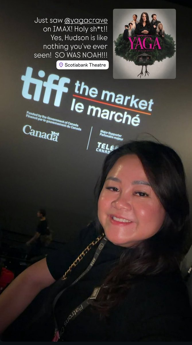 yagaupdates's tweet photo. YAGA showrunner Kat Sandler and executive producer Mackenzie Donaldson with a fan at TIFF, alongside a fan’s reaction to the first YAGA screening! 

“Just saw @/yagacrave on Imax, Holy sh*t!! Yes, Hudson is like nothing you’ve ever seen!! SO WAS NOAH”

(via hashtagitssoph on Ig) https://t.co/ERSLtQtdES