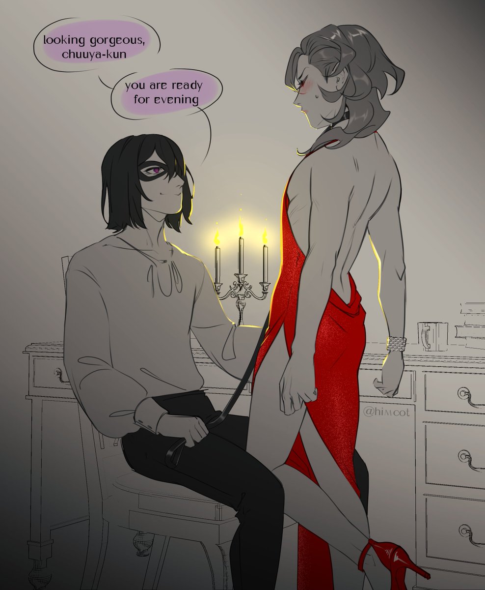 himcot's tweet photo. day 3: forced feminization  

#bsd #chuuya #fyodor https://t.co/YpIv4ouwUR
