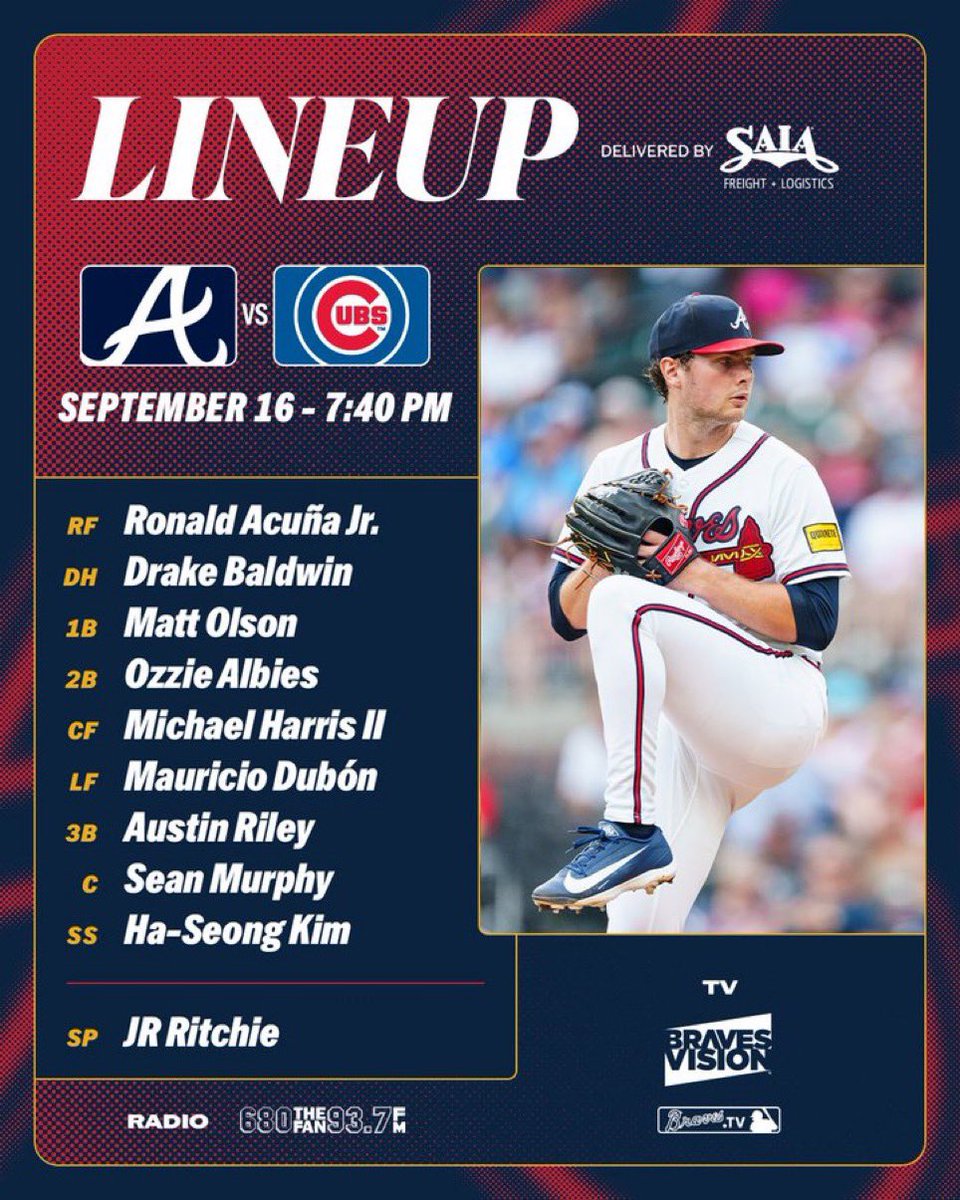 arreazaortega's tweet photo. Alineaciones del segundo juego #MLB que les llevaremos hoy a través de @1baseballtv.

#BravesCountry vs #Cubs, junto a @PRMAIO. 

Tomadas de las cuentas de @Braves y @Cubs. https://t.co/ykgtmIMh6f