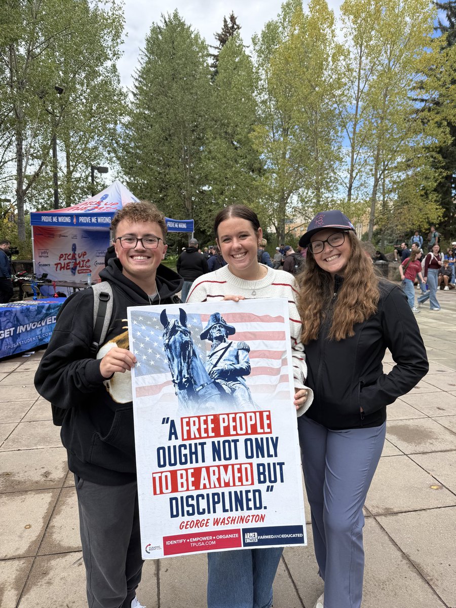 berkantener's tweet photo. Today was epic at the University of Wyoming🔥100+ @tpusastudents got involved! 

Students also got to talk with Alex Stein about several topics, spanning from abortion to immigration. 

Incredible to continue to free the first 🇺🇸🦅 https://t.co/4FxzC3iePW