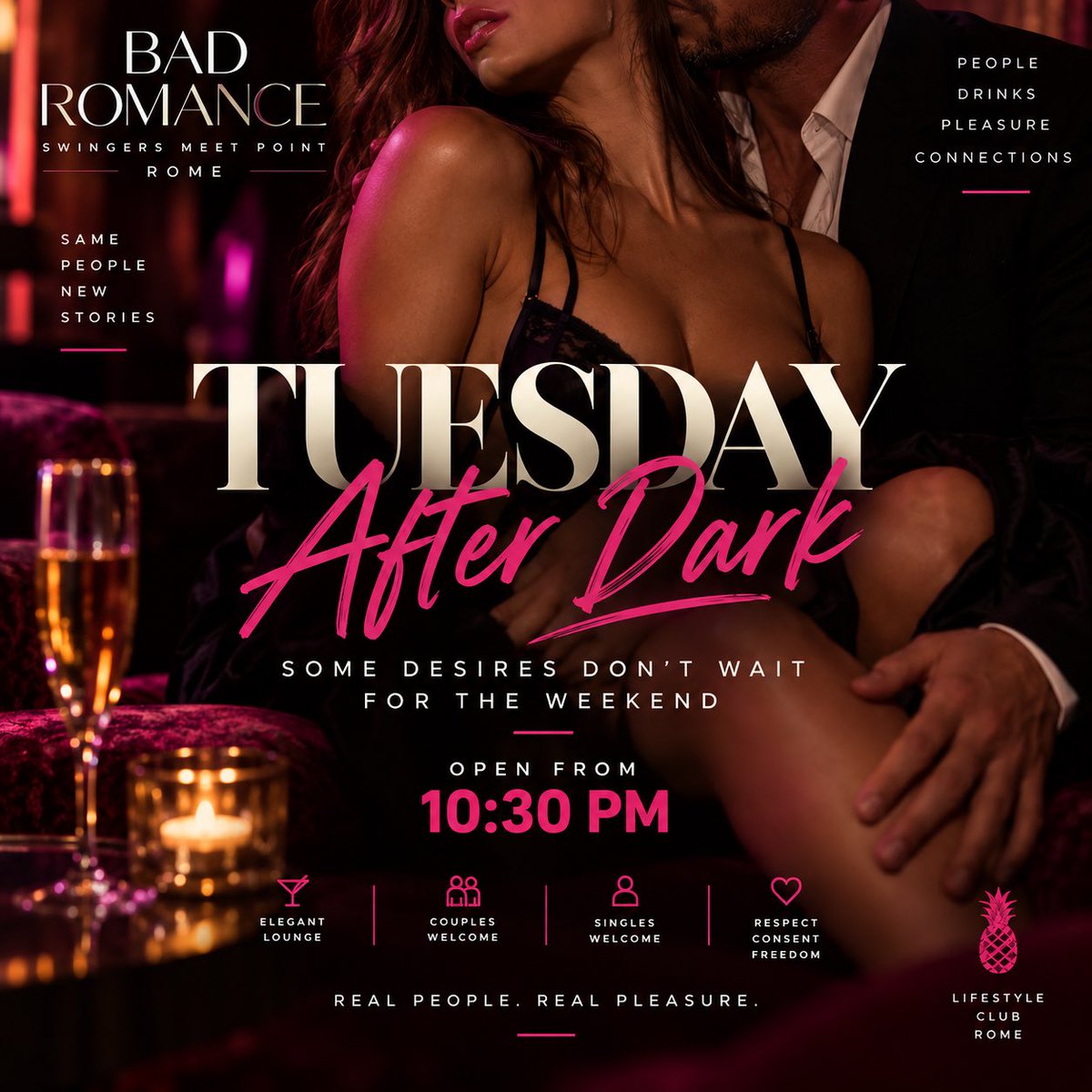 ClubBadRomance's tweet photo. 🐷 Mon · Porco Lunedì
🔥 Tue · After Dark
💋 Wed · It’s Her Night
😈 Thu · Cuckold &amp; Bull

7 nights. 7 moods. One Bad Romance. 🍍⬇️
📍 Rome · Open every night from 10:30 PM

👉 Reservations:
https://t.co/apfKeDn9uZ https://t.co/54LRLiwJk6