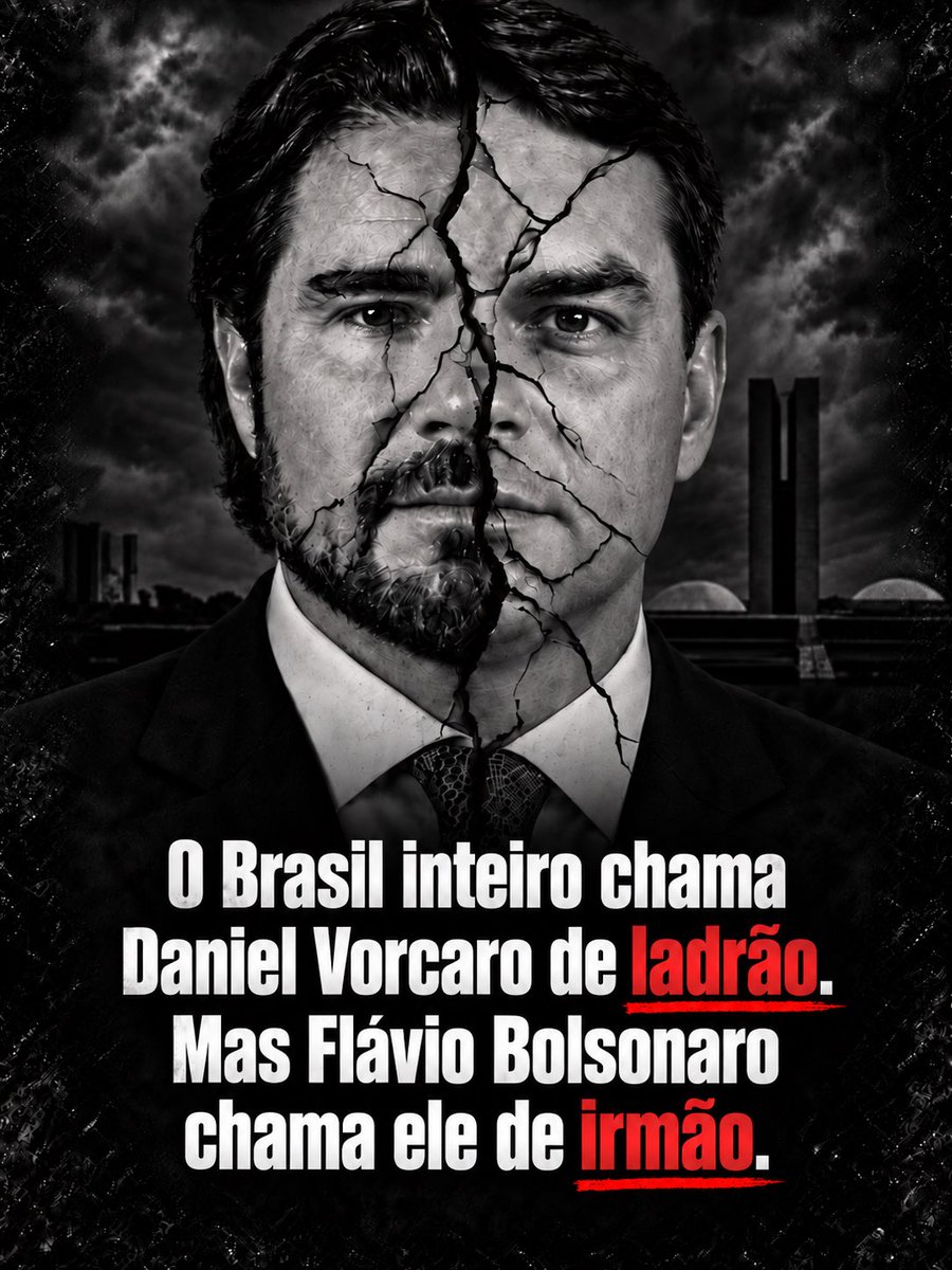 BacurauA's tweet photo. O Brasil inteiro chama Daniel Vorcaro de ladrão. Mas Flávio Bolsonaro chama ele de irmão. https://t.co/iqH56nZgoI