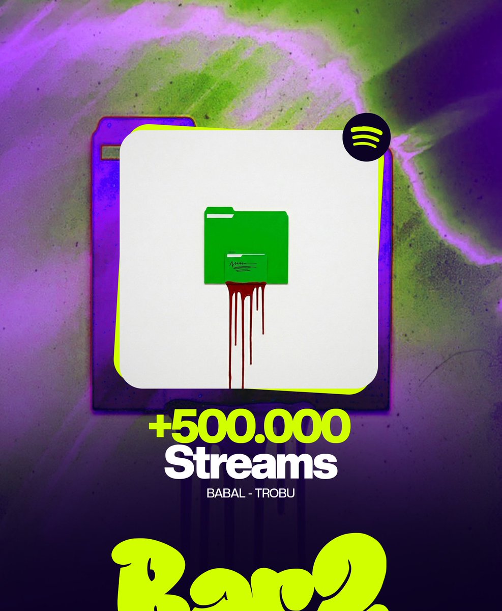 Bar2Artistes's tweet photo. 🚨 #LECHIFFRE | 500 000 STREAMS 📈🔥

Le titre « TROBU.png » (Track 2 de l'EP B.A.B.A.L.png) de BaBal vient d'atteindre le cap des 500 000 écoutes sur Spotify ! 🎧✨ https://t.co/noSBrtrkmj