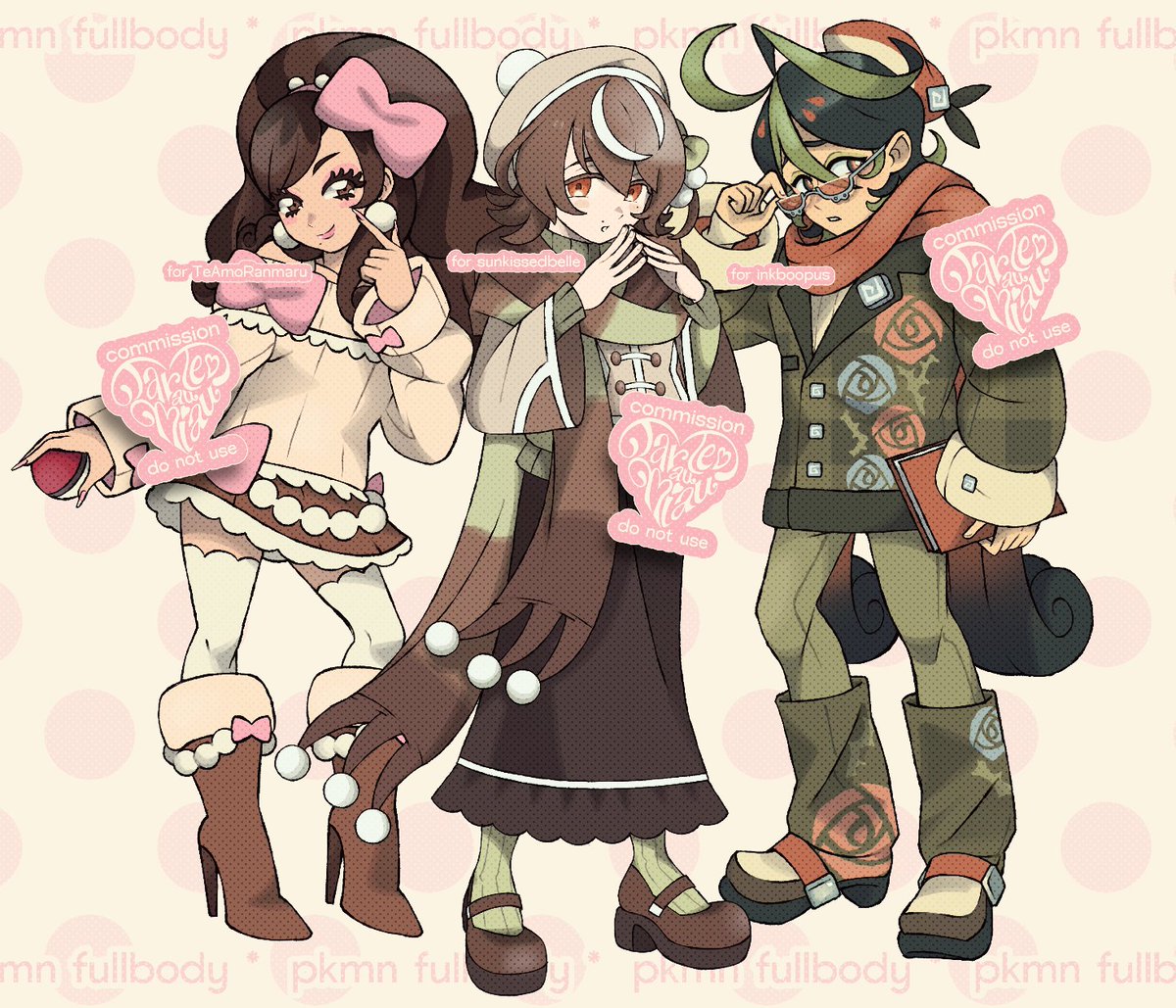 tarteaumiau's tweet photo. first batch of pkmn style fullbodies done ♡ https://t.co/xhrTdM9Xvt