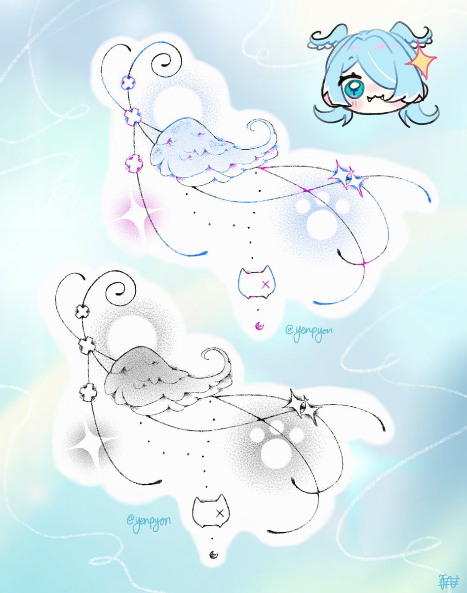 yenpyon's tweet photo. im starting a kinda ambitious project where i try to create tattoo designs for every 🌈 en member
first one is wiwa! #pendorART 
placement ideas below ⬇️ https://t.co/S8G7RohTrp