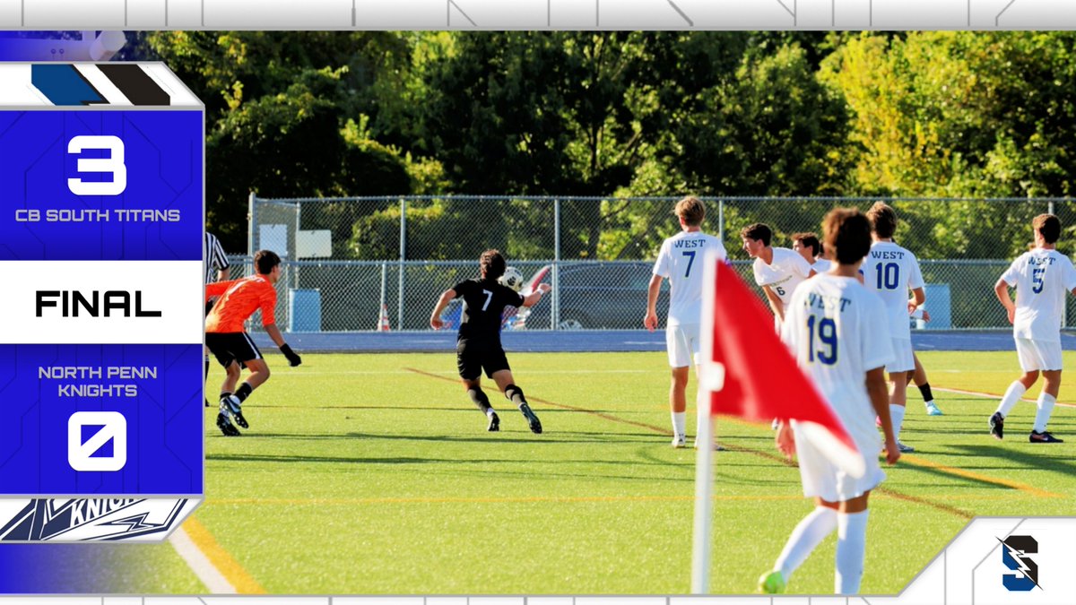 CBSouthTitans's tweet photo. FINAL SCORE: @CBSouthHS Boys Soccer blanks host North Penn, 3-0, on Wednesday afternoon in @SOLsports @PIAASports action! #TitansWin #Believe #ROW #CBSouthAthletics https://t.co/XoeywTVWFU