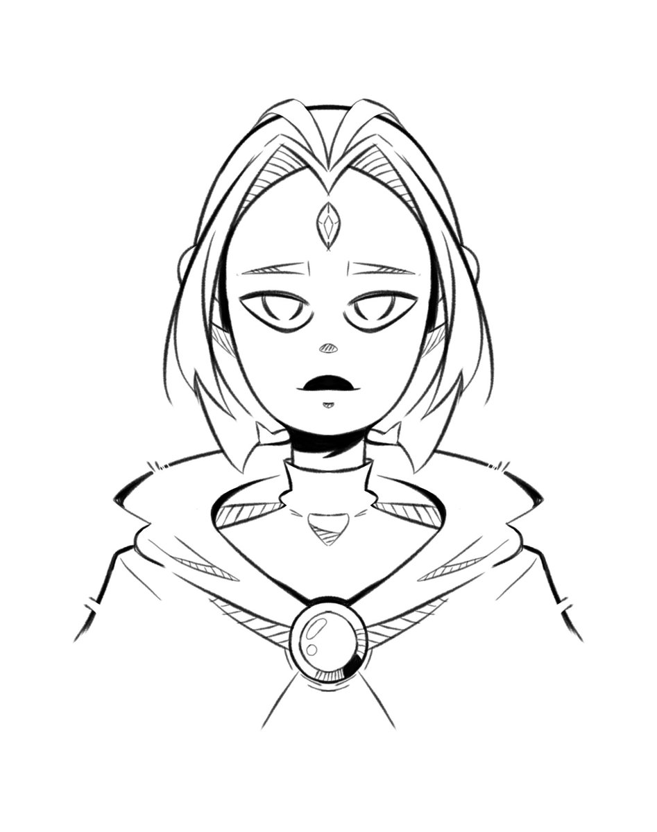 Cruxblack17's tweet photo. Un sketch rápido de Raven en mi estilo. 

#sketchㅤㅤㅤㅤ #teentitans #raven https://t.co/SqsoPINDd6