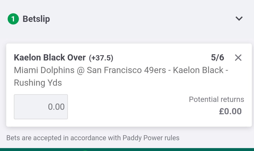 paulsingh22's tweet photo. Dolphins v 49ers : Black over 37.5 Rush yards

14 runs against the Rams out rushing CMC . 49ers are a 2 TD fave so if they get a good lead I imagine CMC will be resting while the rookie is running out the clock .

Miami gave up 143 rushing yards in their first game to the Raiders https://t.co/DLCK9BhzAY