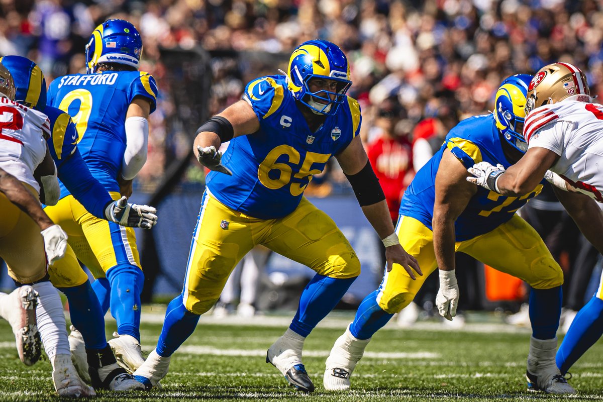TheLARamsPR's tweet photo. According to @PFF, Coleman Shelton recorded the highest offensive grade (83.2) and run blocking grade (88.2) among all centers in Week 1 (min. 25 snaps played). https://t.co/8B8iQCvJDH