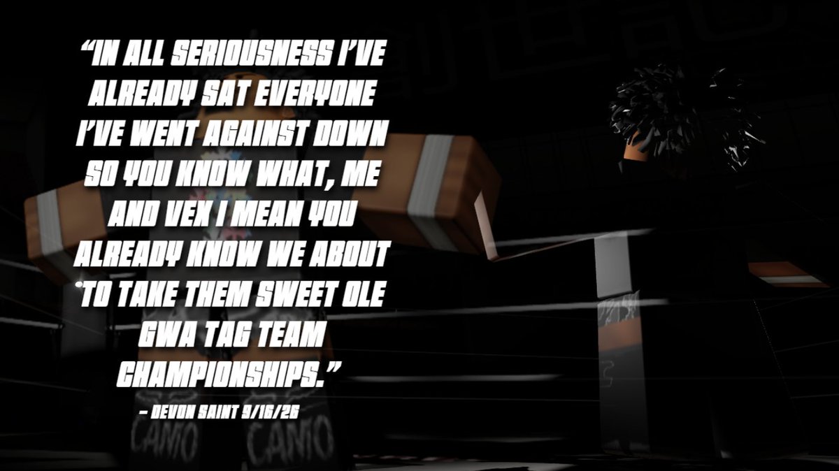 RWInsiderOG's tweet photo. RW Insider caught up with Devon Saint ahead of ZERO's upcoming tag tournament.

“In all seriousness i’ve already sat everyone i’ve went against down so you know what, Me and vex i mean you already know we about to take them sweet ole GWA Tag Team Championships.” https://t.co/ByUSKFHhAI
