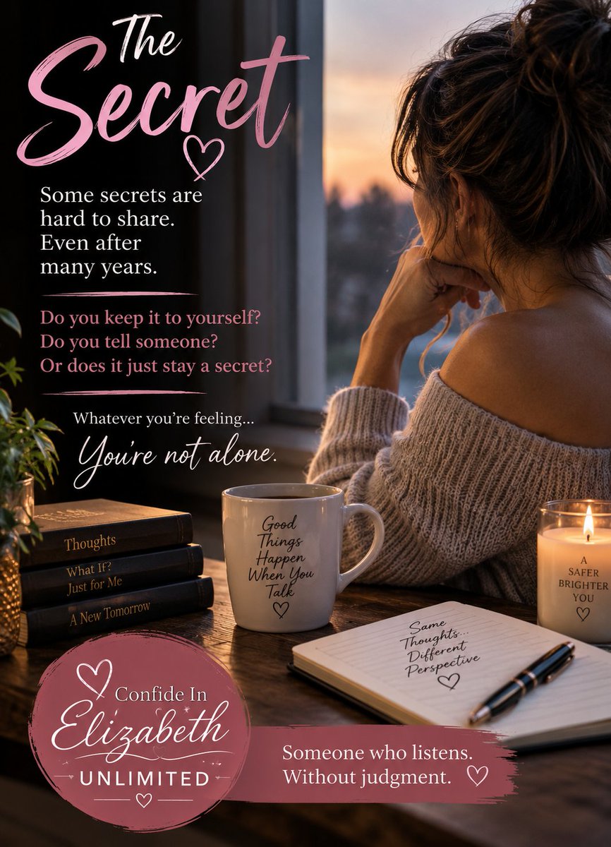 Tazel_com's tweet photo. The Secret

"I've kept a secret from everyone in my life for more than 10 years. Should some secrets just stay secrets?"

That's a long time to carry something alone.

Here's how I answered:
https://t.co/8O5J275GSF

#ConfideInElizabeth #Secrets https://t.co/MUsXVpr7Sz