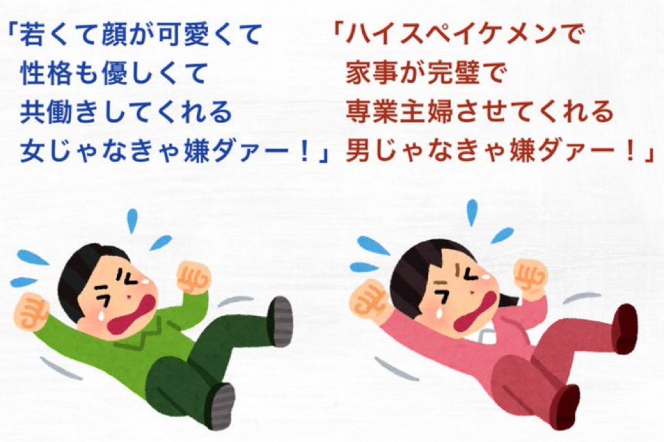 wadaino_taikai's tweet photo. 今の婚活市場はこれ。
こんな人は激レアです。 https://t.co/ULGAYv8nlc