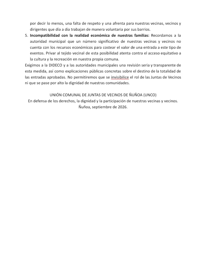 aargandonanunoa's tweet photo. @MuniNunoa incumple compromiso de entregar a la comunidad entradas a Fonda Estadio Nacional vía Juntas de Vecinos. 
La Union Comunal de JJVV denuncia que de las 2.500 entradas asignadas a DIDECO no hay claridad sobre su destino. Oficiaremos a Contraloría para fiscalizar su distribución y el rol de su director, Tomás Fuentes.