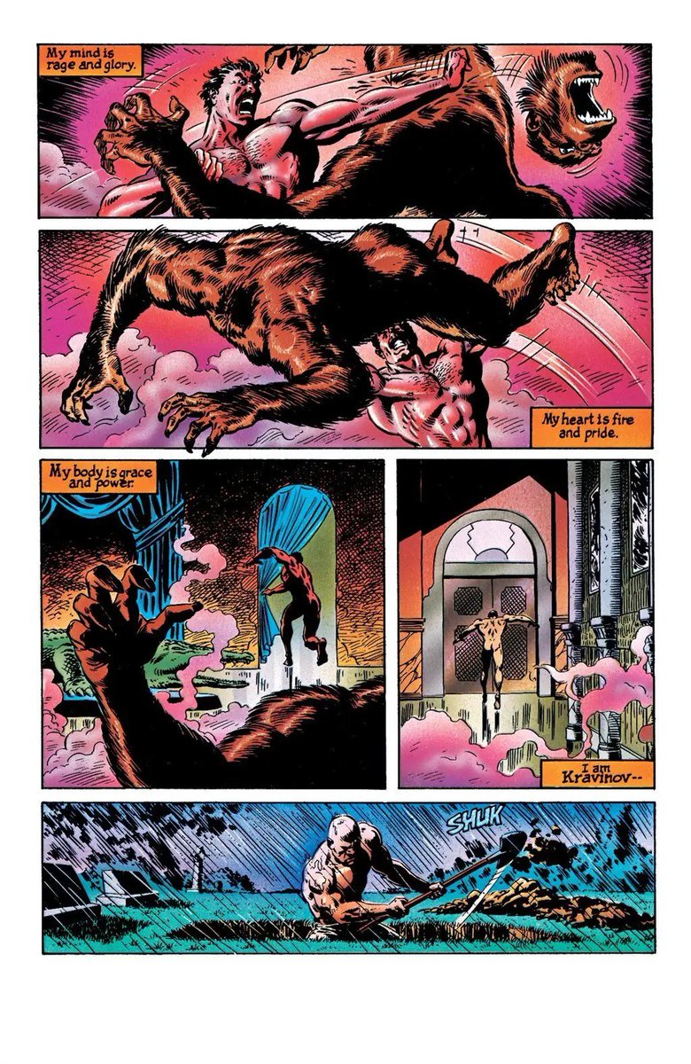 VenatorisPraeda's tweet photo. // i love this opening so fucking much. it's so powerful, it tells you so much abt Kraven as a character, and leads perfectly into the rest of the comic

god i love this story so much.

anyway thank you for the question and for listening to my yapping session

[@THEFOURTRIGRAMS] https://t.co/I3GkDiAOKj