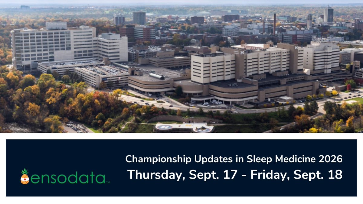 EnsoData's tweet photo. We're excited to sponsor Championship Updates in Sleep Medicine and connect with sleep clinicians and industry leaders Sept. 17-18!
Stop by our table to explore how our AI-driven solutions power sleep medicine from diagnosis to therapy monitoring. #sleepmedicine #hsat #sleepAI https://t.co/5lksYbi0s8