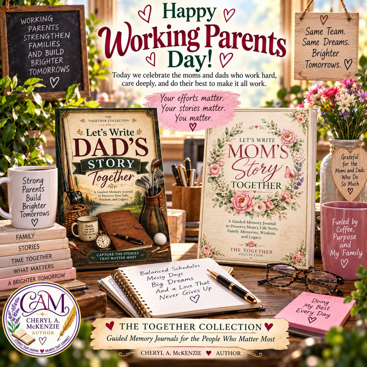 CherylAMcKenzie's tweet photo. 💼❤️ Happy Working Parents Day!

Today we celebrate the moms and dads who work hard, love big, juggle a million things—and still make time for the people who matter most.

#WorkingParentsDay #TheTogetherCollection #PreserveTheMemories #CherylAMcKenzieAuthor #Family https://t.co/ObiLpsWEXV