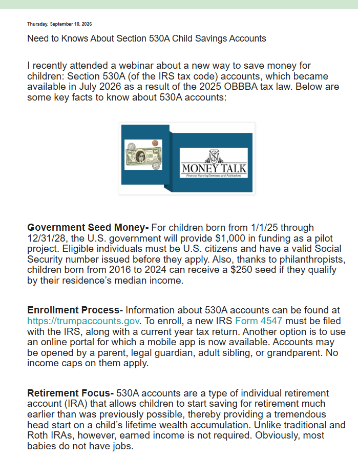 moneytalk1's tweet photo. Need to Knows About Section 530A Child Savings Accounts: https://t.co/ec35upM3qu https://t.co/K7jCbYJnMI