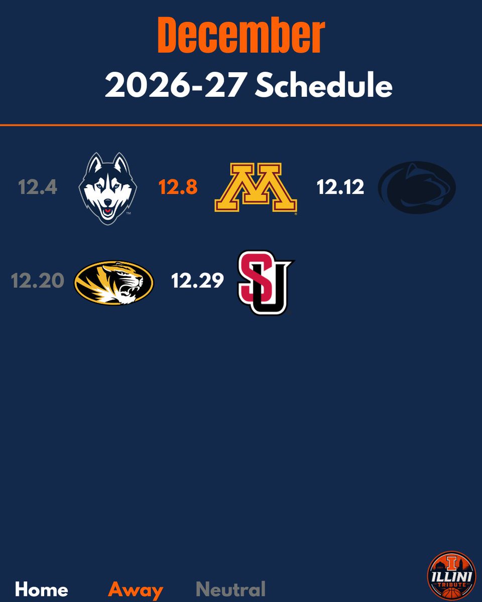 IlliniTribute's tweet photo. The official schedule for the #Illini this upcoming season! Predict their record below ⬇️ https://t.co/OgxwtxqyiJ