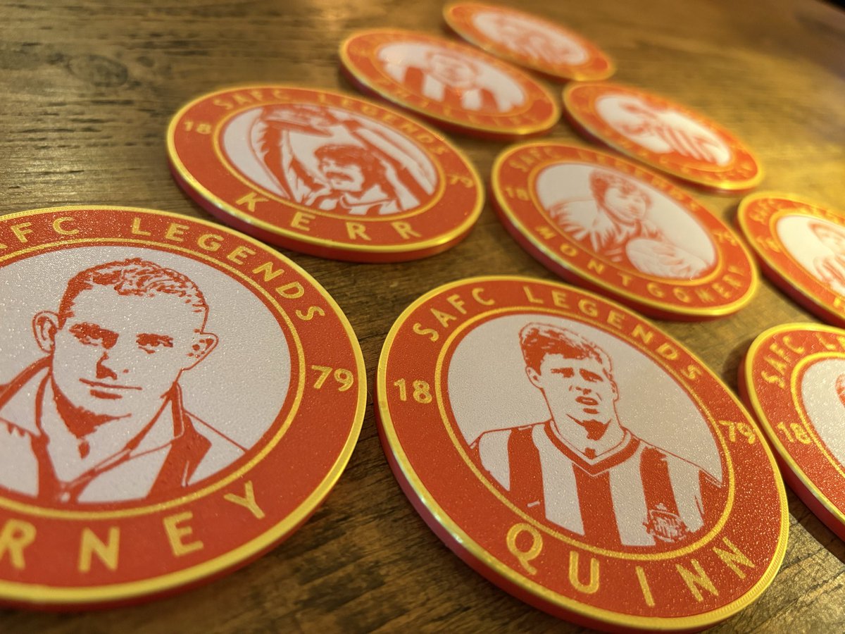 cdto3d's tweet photo. SAFC 🔴⚪
Sunderland Legends. But who makes YOUR six?

Choose ANY 6 from our SAFC collection for a unique 3D printed coaster set with matching display holder.

🇬🇧 Designed &amp; made in the UK
📦 FREE UK delivery
💷 £22.99

https://t.co/77Yfi67t0R

#SAFC #SunderlandAFC https://t.co/alMwjvdkZw