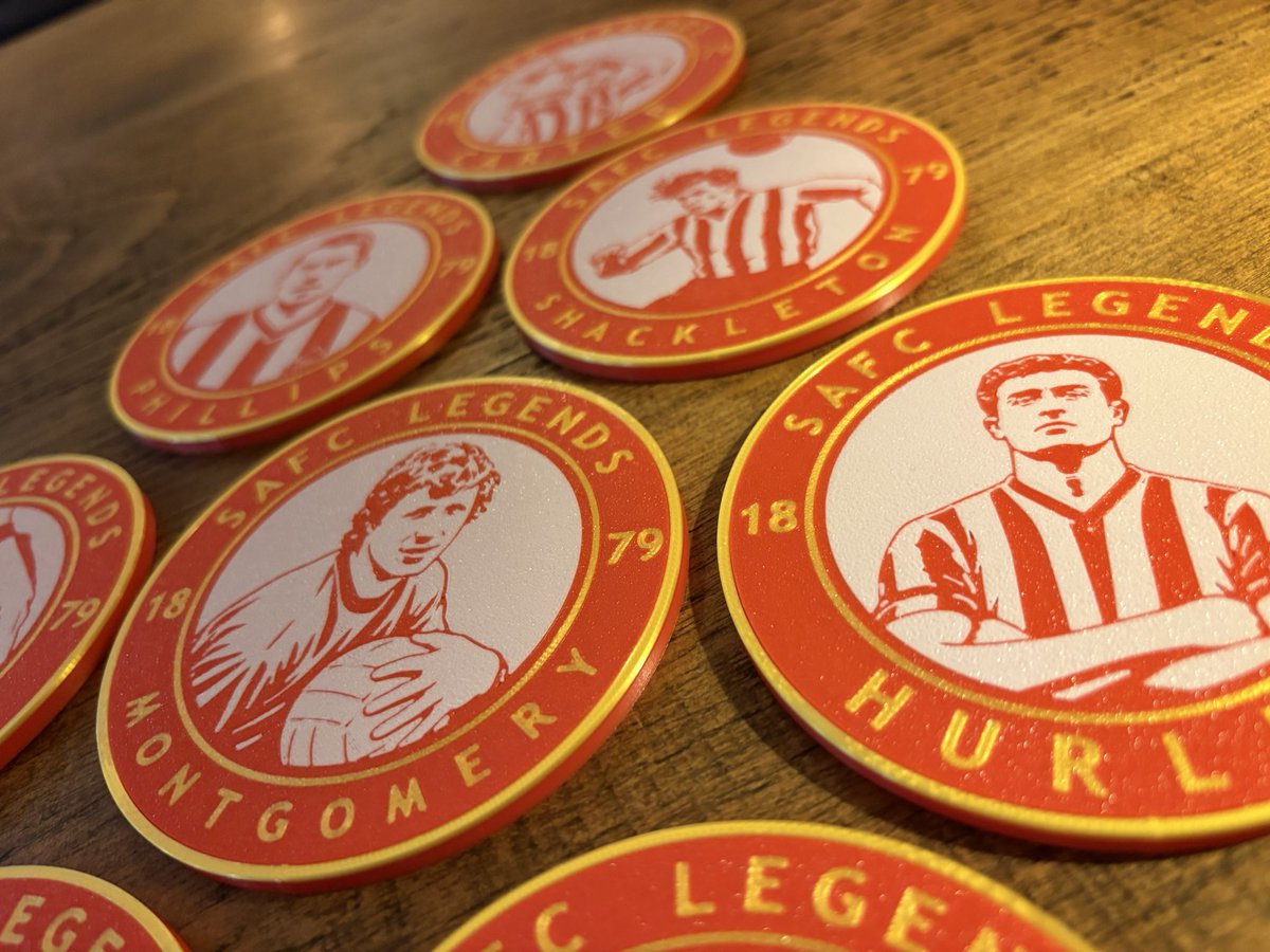 cdto3d's tweet photo. SAFC 🔴⚪
Sunderland Legends. But who makes YOUR six?

Choose ANY 6 from our SAFC collection for a unique 3D printed coaster set with matching display holder.

🇬🇧 Designed &amp; made in the UK
📦 FREE UK delivery
💷 £22.99

https://t.co/77Yfi67t0R

#SAFC #SunderlandAFC https://t.co/alMwjvdkZw