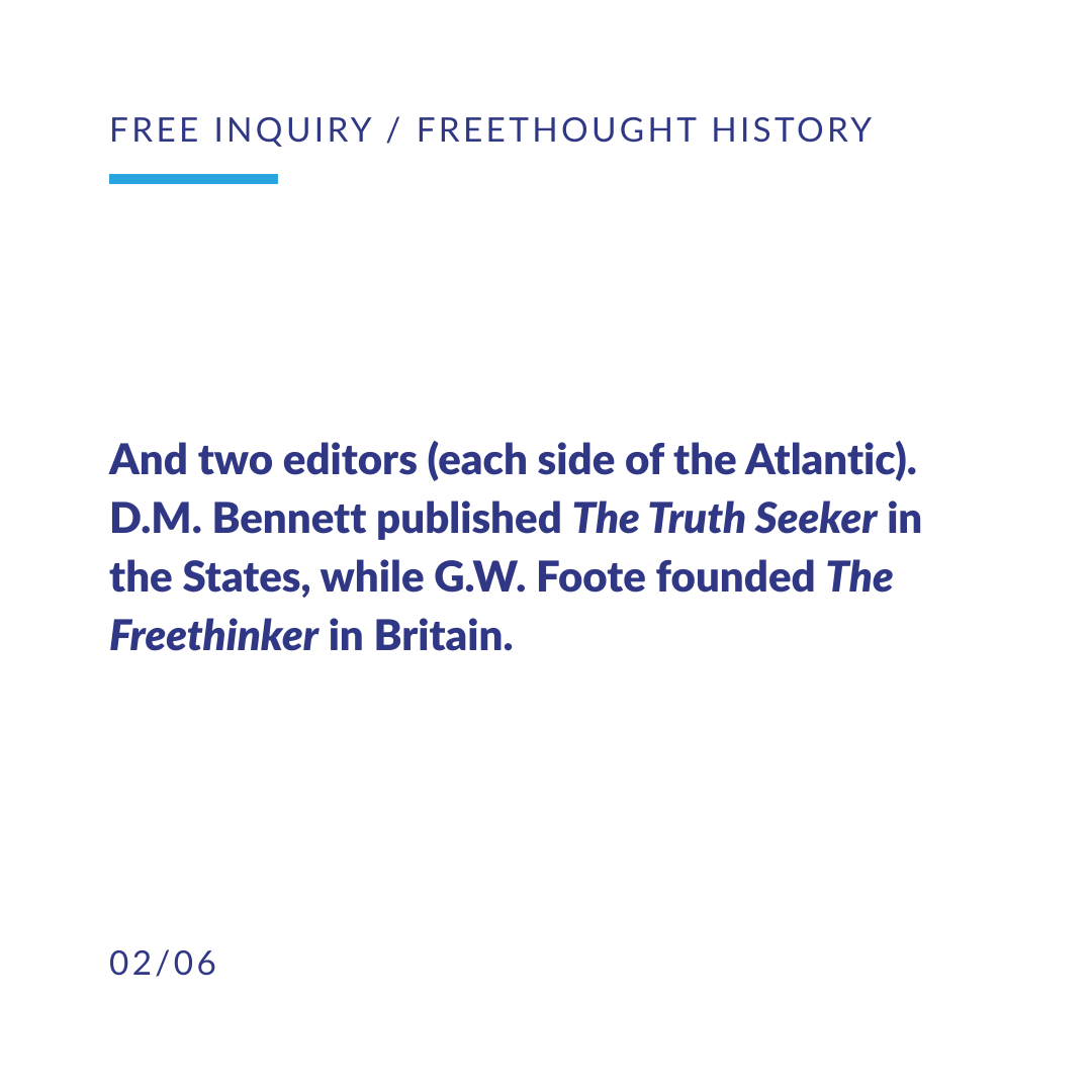 center4inquiry's tweet photo. Before freethought had social media, it had stamps and prison records.

Two journals shared ideas across the Atlantic, and both founders served time under blasphemy or obscenity laws.

@FreeInquiry's @DJtotheS asks what that history means now: https://t.co/r7RT3vbe6h https://t.co/76MkShyHdU