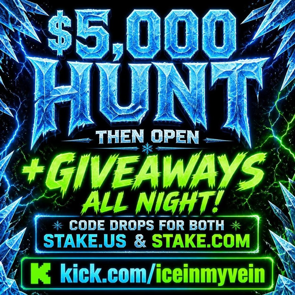 iceinmyvein's tweet photo. LIVE NOW - $5,000 HUNT + TEAM TOURNEY + 4 CODE DROPS + GIVEAWAYS - WAKE TF UP! https://t.co/oU7PqjFi10