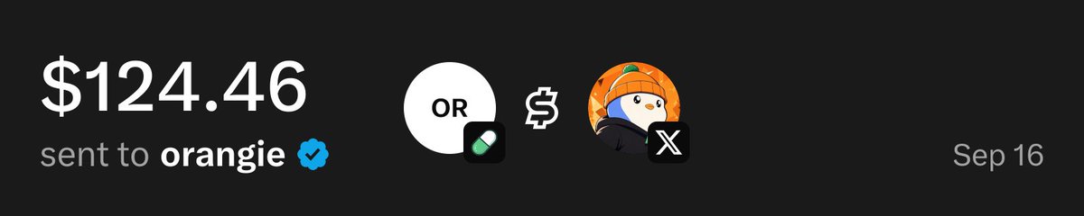 UsePaid's tweet photo. @orangie $124.46 has been sent to you through X Money from @UsePaid trading fees

Receipt: https://t.co/XTzveRcZ3f https://t.co/K2yZ9BMBUG
