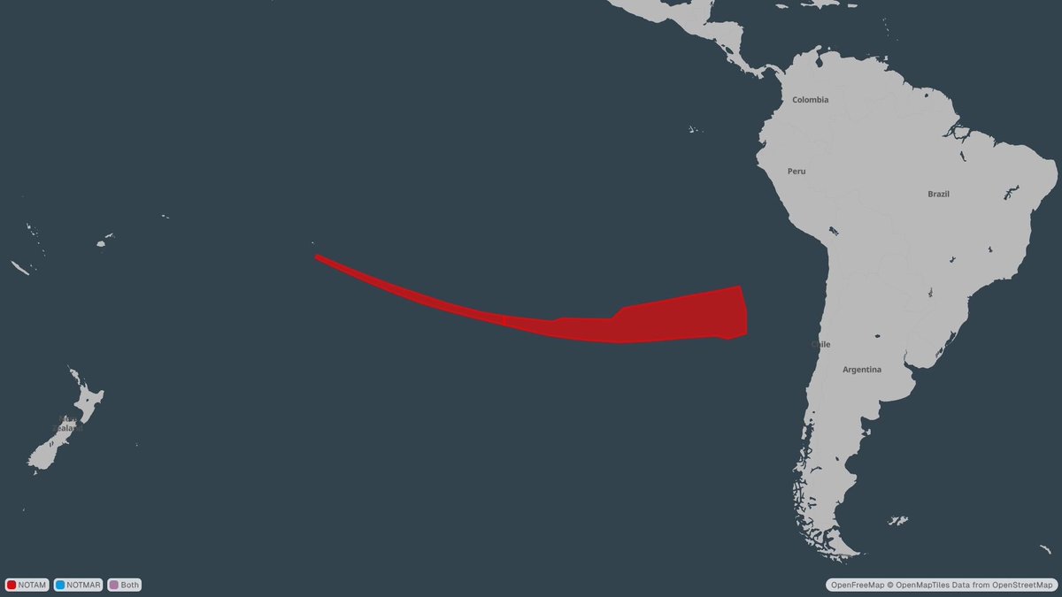 SpaceNotices's tweet photo. A second NOTAM for the primary S41 reentry area in the south Pacific Ocean has been posted

https://t.co/anw2mmWICj https://t.co/fX8TZbjBli