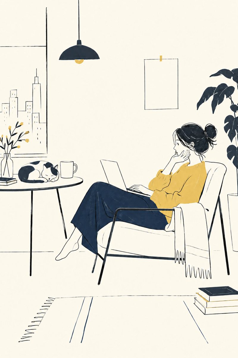 Minimal Line Art Scene