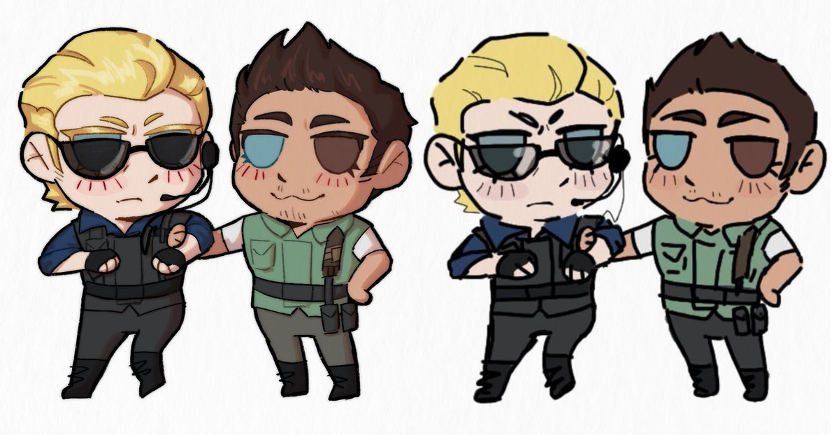 spoon228_'s tweet photo. #Chrisker 
#ResidentEvil
redraw of a doodle i did in Magma with my mouse https://t.co/cAhKyEHHfv