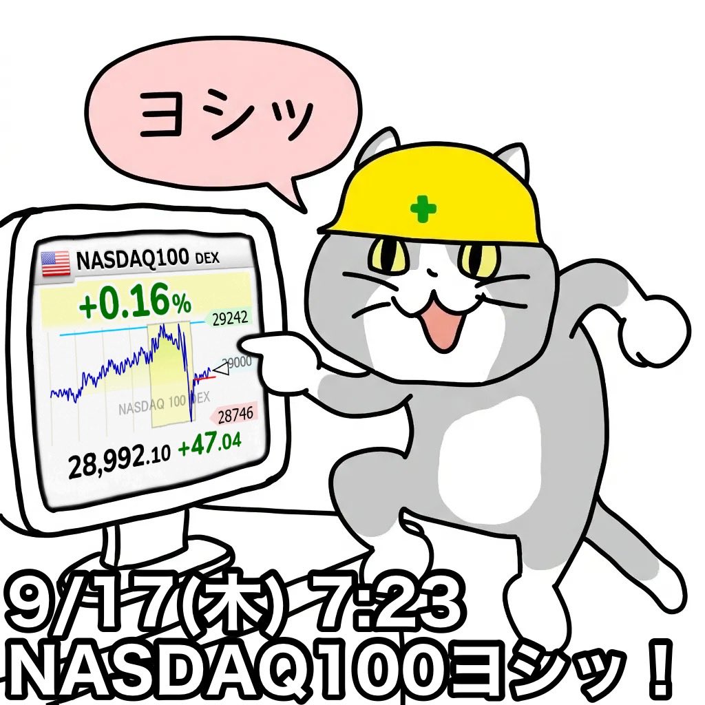 freenodofree's tweet photo. 初動はええね。
【🇺🇸NASDAQ100 DEX】 0.16％
28,992.10 （ 47.04） https://t.co/SVe6fF07Tx