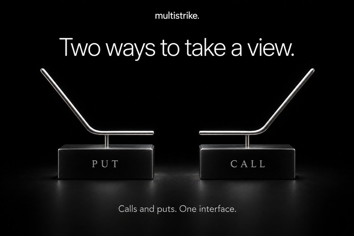 multistrikerh's tweet photo. One market. Different ways to express a view.

Explore calls and puts in MultiStrike. Compare contracts, review the terms, and set your order limits before signing.

Every trade starts with a clear decision. https://t.co/MsxcFvLFuE
