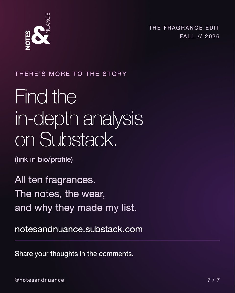 notesandnuance's tweet photo. Scents from my fall rotation that deserve a closer look: https://t.co/Ji3OBU7EYm

#NotesAndNuance #FallFragrances #FragranceReview #PerfumeLovers #ScentOfTheDay https://t.co/sXfzXpGaU6