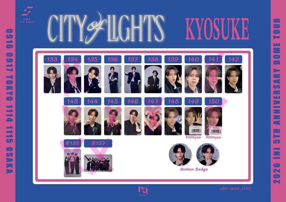 kisara_021's tweet photo. INI CITY OF LIGHTS トレカ 7000円 交換

【譲】
池崎(池﨑)136、143、147
尾崎135
木村138、146
後藤136、139、144、148
佐野134
許141、146、147、148
高塚(髙塚)135、148
田島138、139、149
西133、144、146
松田134、136

【求】
藤牧 画像参照

本日手渡し希望
お気軽にご連絡ください
#INI交換 https://t.co/wySGdlRPAG