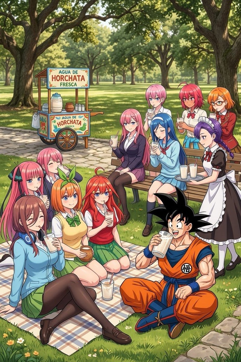 BrianJesusChav1's tweet photo. Bebida (Agua de Horchata):
Tomando Agua De Horchata en un parque.
#AIArt #Anime #DragonBallSuper #Bulma #AguaDeHorchata #DanMachi #Quintillizas #WeNeverLearn #Overlord https://t.co/ToztiiLjXS