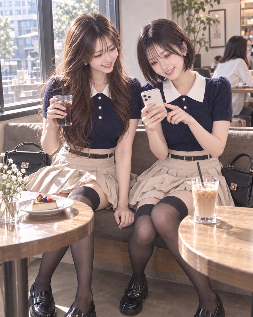 sara_saki_jp's tweet photo. どう？かわいい？🤍

@ai_cocot さんのコーデが可愛すぎて、
紗良と紗季でさっそくお揃いしてみました☺️
素敵なコーデありがとうございます🫶

#AI美女 #AIart #AI写真 #日常 https://t.co/UBrjaZC2K5