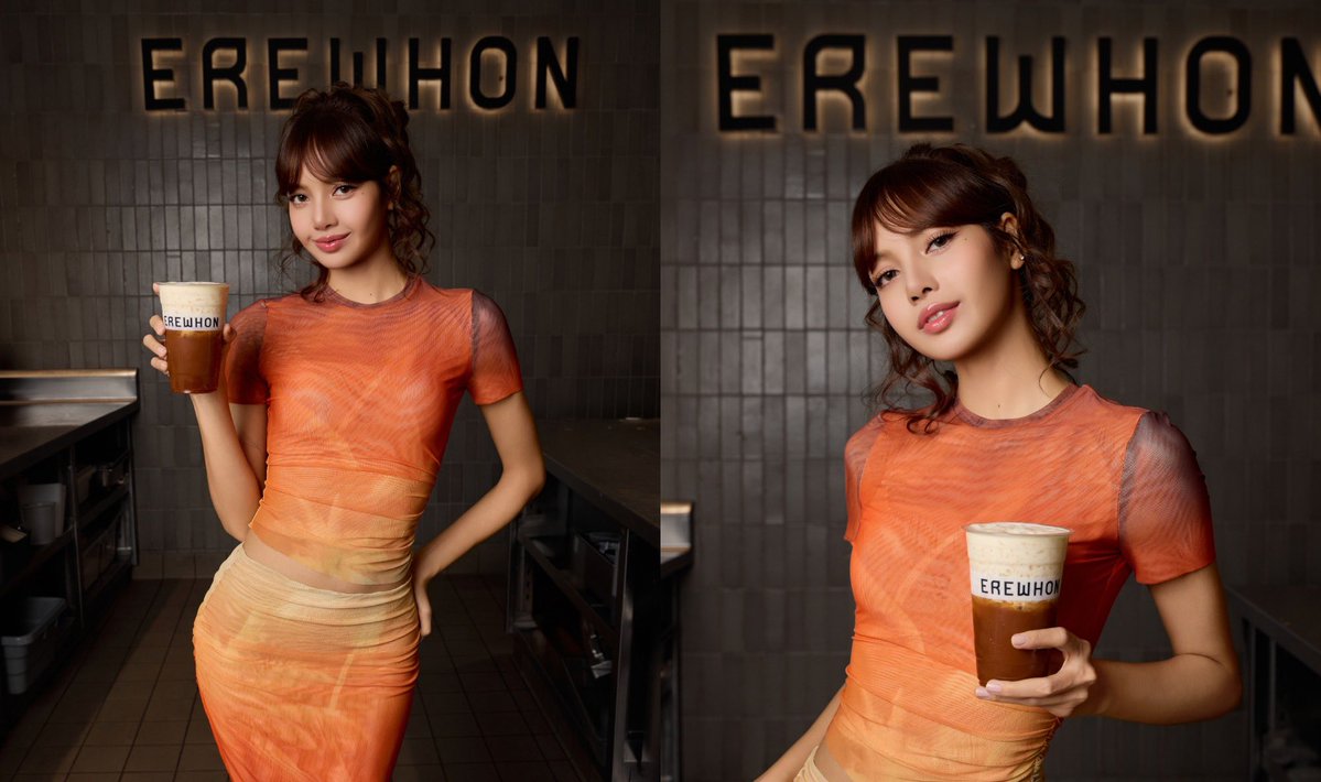 LittleBirbMame's tweet photo. ลิซ่าเคยโปรโมทชาไทยของ Erewhon คำโปรโมทตอนนั้นคือ Thai up the world by Lisa ดูน่าจะปังใช่มะ แต่อินฟลูไทยตามไปกินแล้วมาทำคอนเทนท์ว่ามันไม่อร่อย ไม่ใช่ชาไทย เพราะ Erewhon เค้าทำเครื่องดื่มออร์แกนิค เบสชาดำ ไม่ใส่สีส้ม ไม่ใส่นมข้นหวานแบบที่ขายในบ้านเรา คนงงทั้งโลกว่าคนไทยด่าน้องทำไม https://t.co/maDOSeSdQT