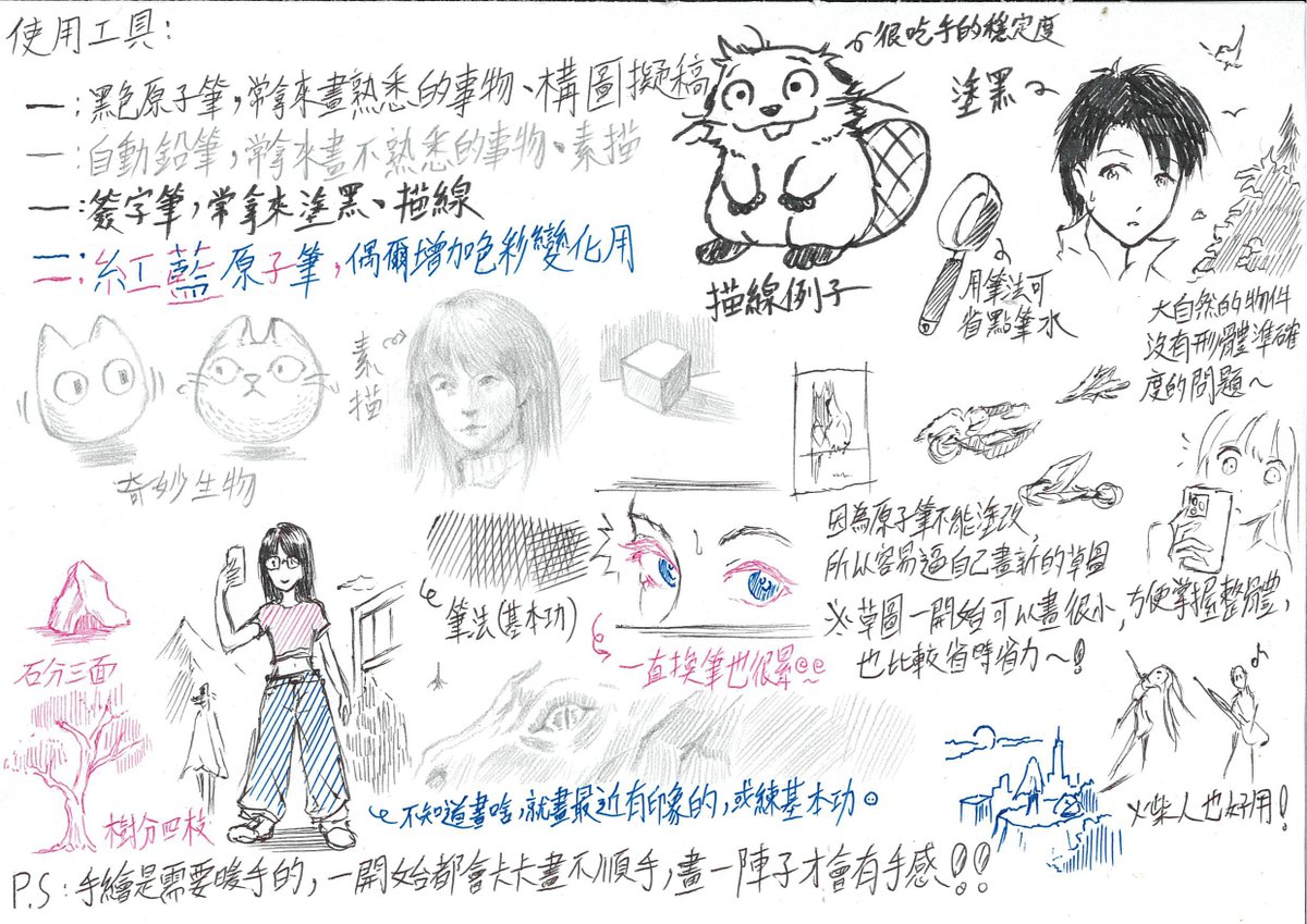 arcchen613's tweet photo. 久しぶりに絵を描きました！
最近、友人と絵の悩みについて話していて、デジタルに慣れているなら、たまには手描きに戻ってみるのもいいんじゃない？と勧めてみました。
絵はパソコンがなくても描ける。
そんな話から思いついて、今回はこんな説明イラストを描いてみました～✍️ https://t.co/obzdm1vZpu