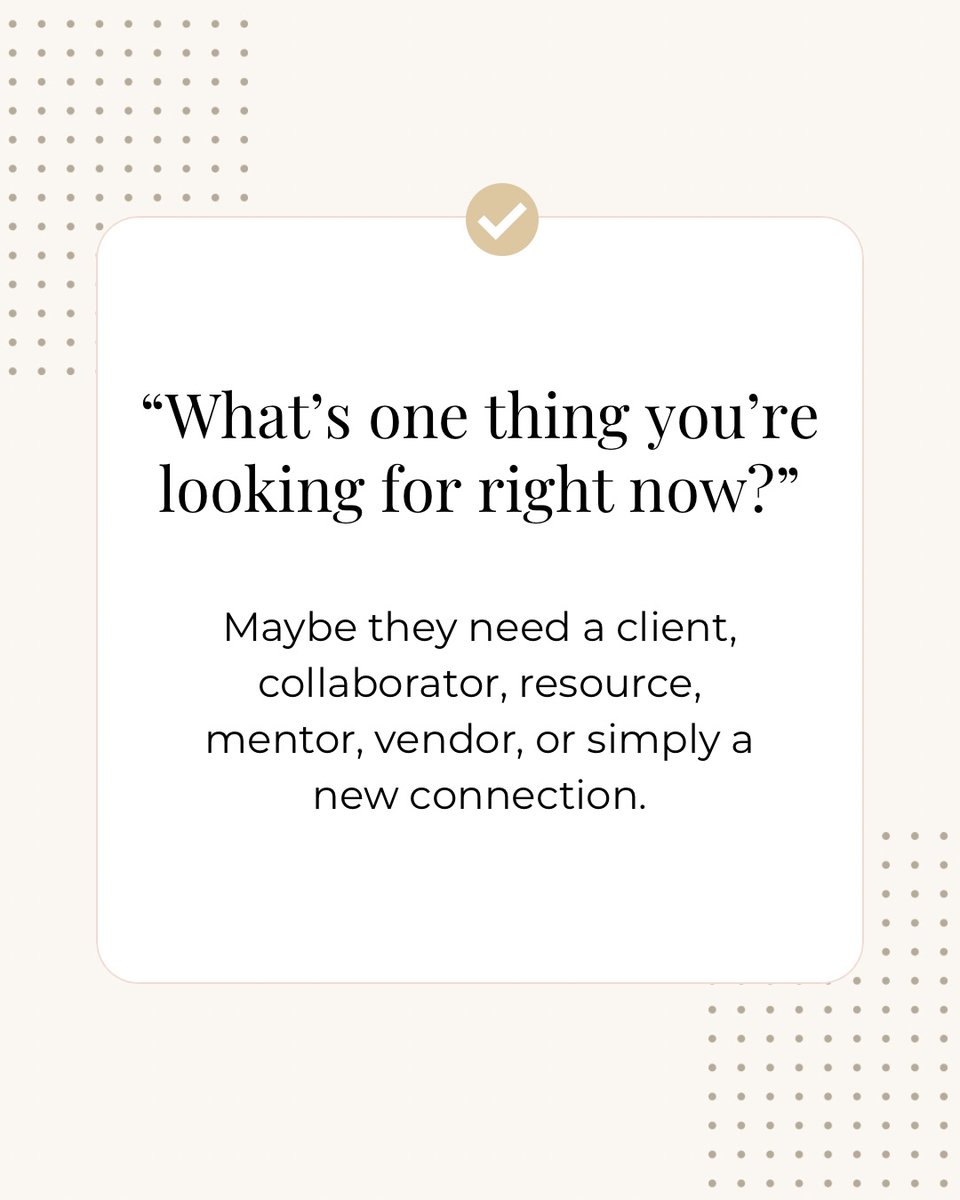 33Safiye's tweet photo. If your networking conversations always start with “So, what do you do? ”, let’s switch it up. 👀
The best networking conversations aren’t interviews. They’re opportunities to actually get to know the person behind the business. 👏🏼
Next time you’re https://t.co/LghiiLiLic