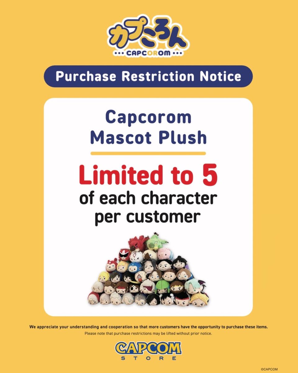 littleakiba_LA's tweet photo. 🚨PURCHASE RESTRICTION NOTICE

These items will have a purchase limit to help customers have an opportunity to purchase items they want

📍319 E 2nd St. Los Angeles, CA 90012 
📆September 19-October 18
⏰12-7PM

#CAPCOMpopup #LittleTokyo #CAPCOM https://t.co/SATpu1xWEx