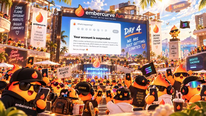 EmberFDTNHQ's tweet photo. @embercurvefun $EMBER Holder Allocations Begin September 24, 2026.

Holders earning from Ember coins qualify for an Additional $EMBER Allocation based on their Past Fee Rewards.

See Your Holder Bonus ↓
https://t.co/eYNnYr3T0d https://t.co/IudVxZktzO