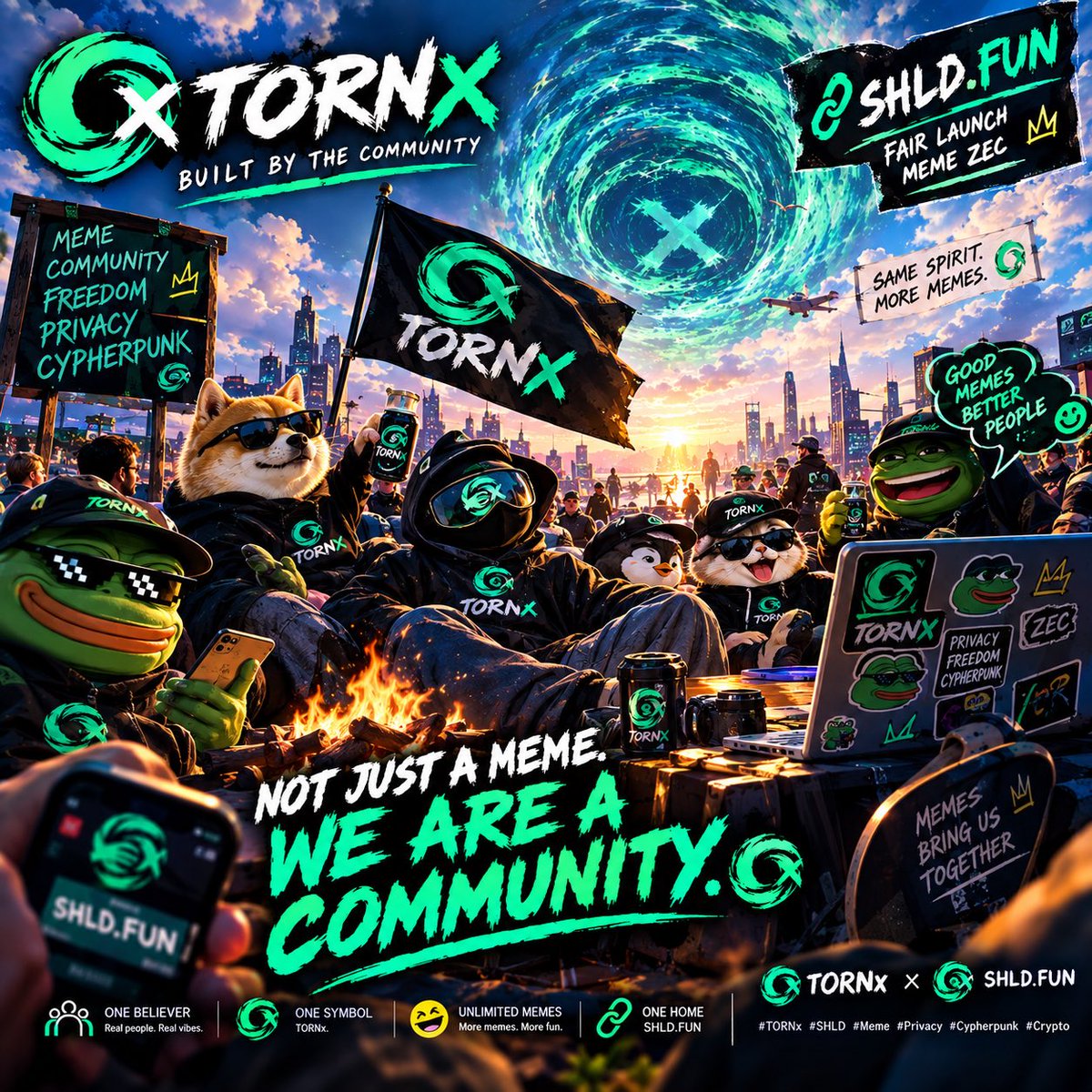 TORNXAZ's tweet photo. GM, privacy enjoyers. 🌀

What happens when a MEME gets tired of being just a MEME?

It finds its people.

👤 One believer
🌀 One symbol
😂 Unlimited memes
🔗 One home: https://t.co/b1qTsWk8LV

TORNx isn’t here to be too serious.
We’re here to build, laugh, remix, and keep the culture alive.

No suit. No boardroom.
Just memes, people & community.

The timeline can be noisy.
Our vortex is louder. 🌀

TORNx × https://t.co/b1qTsWk8LV
Same spirit. More memes.

#TORNx #SHLD #Meme #Privacy #Cypherpunk #Crypto
