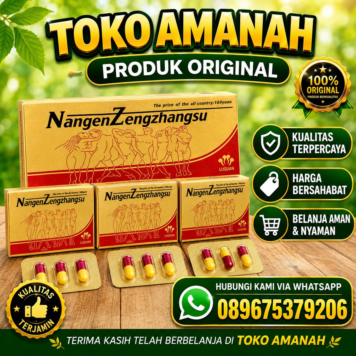 AjongShop99's tweet photo. OBAT KUAT NANGEN ZENGZHANGSU CHINESE HERBAL
garansi &amp; jaminan paten

Order WhatsApp : 089675379206

NANGEN ZENGZHANGSU obat kuat paten dari dahulu sudah ada dan sangat mumpuni berkhasiat pada penyembuhan penis seperti
- lemah syahwat
-impotensi
- ejakulasi
- tenaga loyo https://t.co/ANcEl3jMOy