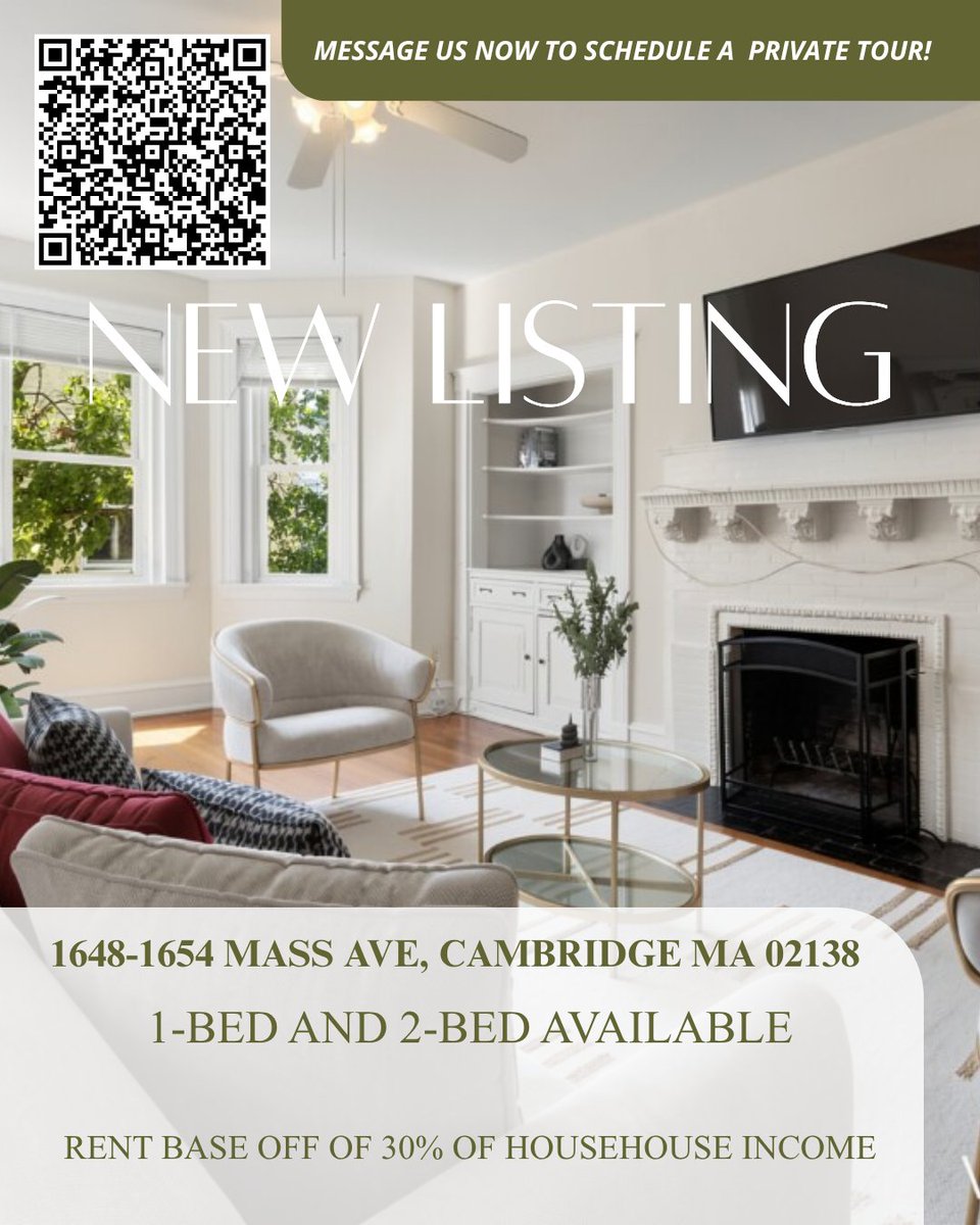 acrescompliance's tweet photo. 1648-1654 Massachusetts Avenue Cambridge, MA 02138

1-Bedroom: $2,725
2-Bedroom: $2,875

Learn more: https://t.co/eqQ7YZ52vv

Request an application: https://t.co/etErSuM2DQ https://t.co/KEsGJoPTfb
